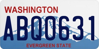 WA license plate ABQ0631