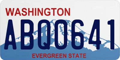 WA license plate ABQ0641