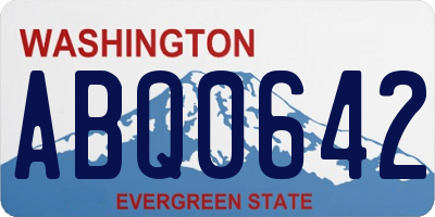 WA license plate ABQ0642