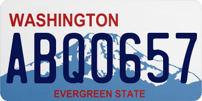 WA license plate ABQ0657