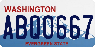 WA license plate ABQ0667