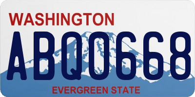 WA license plate ABQ0668