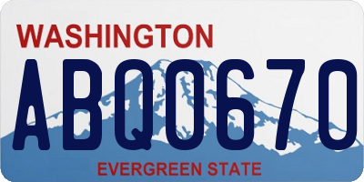 WA license plate ABQ0670
