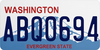 WA license plate ABQ0694