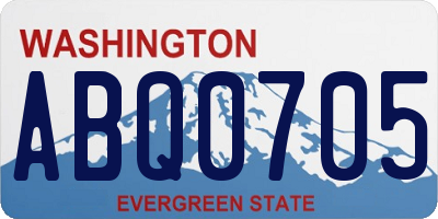 WA license plate ABQ0705