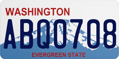 WA license plate ABQ0708