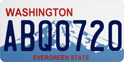 WA license plate ABQ0720