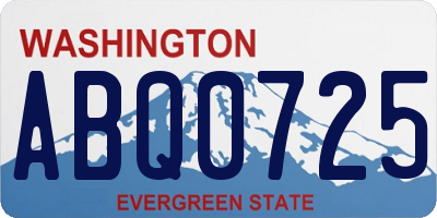 WA license plate ABQ0725