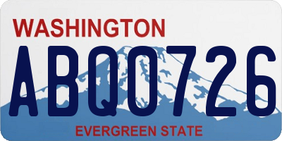 WA license plate ABQ0726