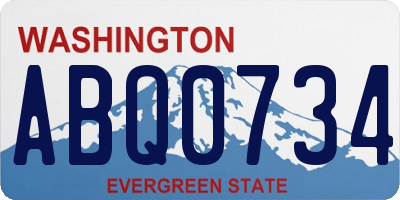 WA license plate ABQ0734