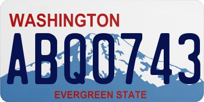 WA license plate ABQ0743