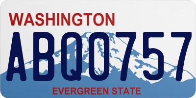 WA license plate ABQ0757