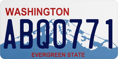 WA license plate ABQ0771