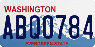 WA license plate ABQ0784