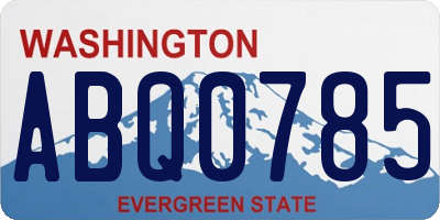 WA license plate ABQ0785