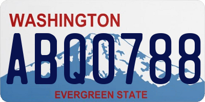WA license plate ABQ0788