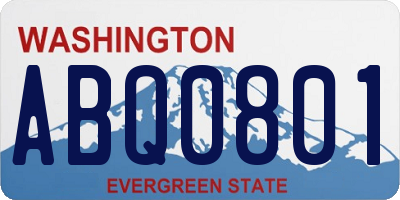 WA license plate ABQ0801