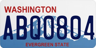 WA license plate ABQ0804