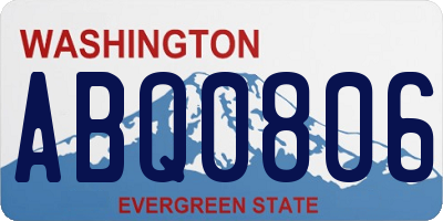 WA license plate ABQ0806