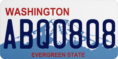 WA license plate ABQ0808