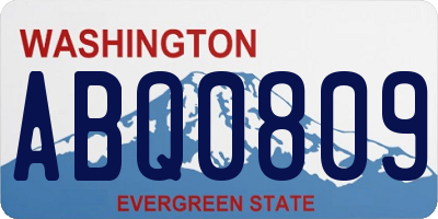 WA license plate ABQ0809