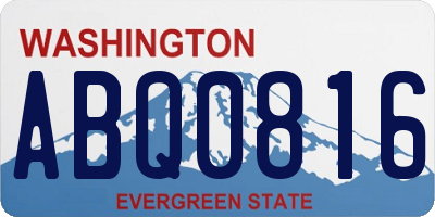 WA license plate ABQ0816