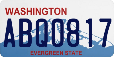 WA license plate ABQ0817