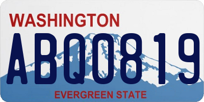 WA license plate ABQ0819