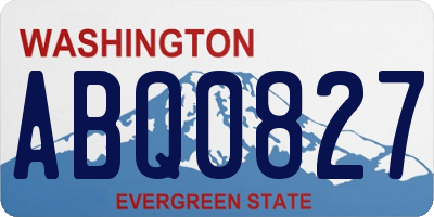 WA license plate ABQ0827