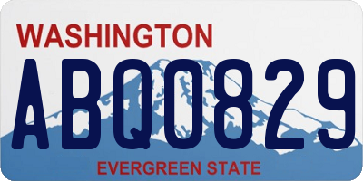 WA license plate ABQ0829