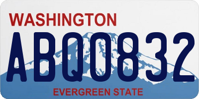 WA license plate ABQ0832