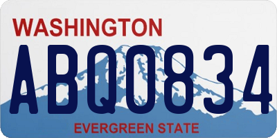 WA license plate ABQ0834