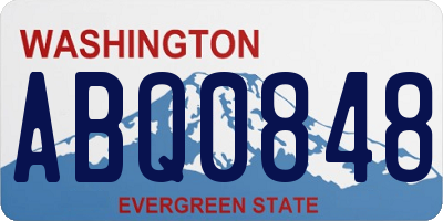 WA license plate ABQ0848