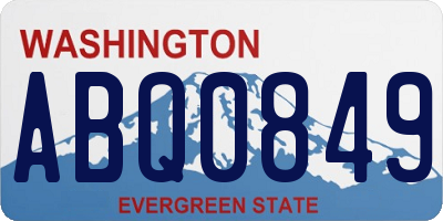 WA license plate ABQ0849