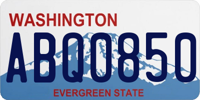 WA license plate ABQ0850