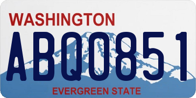 WA license plate ABQ0851