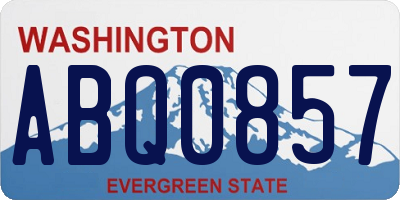 WA license plate ABQ0857