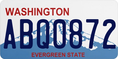 WA license plate ABQ0872