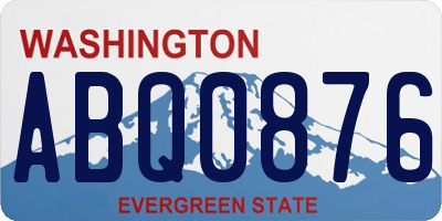 WA license plate ABQ0876