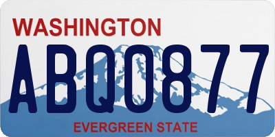 WA license plate ABQ0877