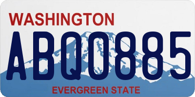 WA license plate ABQ0885