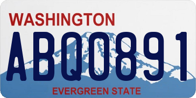 WA license plate ABQ0891