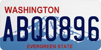 WA license plate ABQ0896