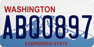 WA license plate ABQ0897
