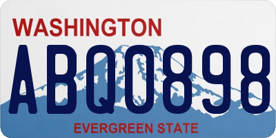 WA license plate ABQ0898