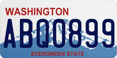 WA license plate ABQ0899