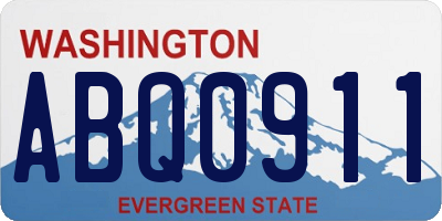 WA license plate ABQ0911