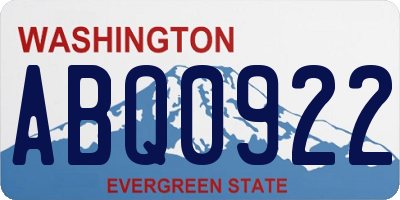 WA license plate ABQ0922