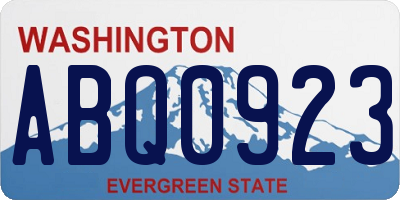 WA license plate ABQ0923