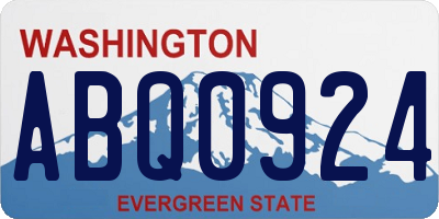 WA license plate ABQ0924